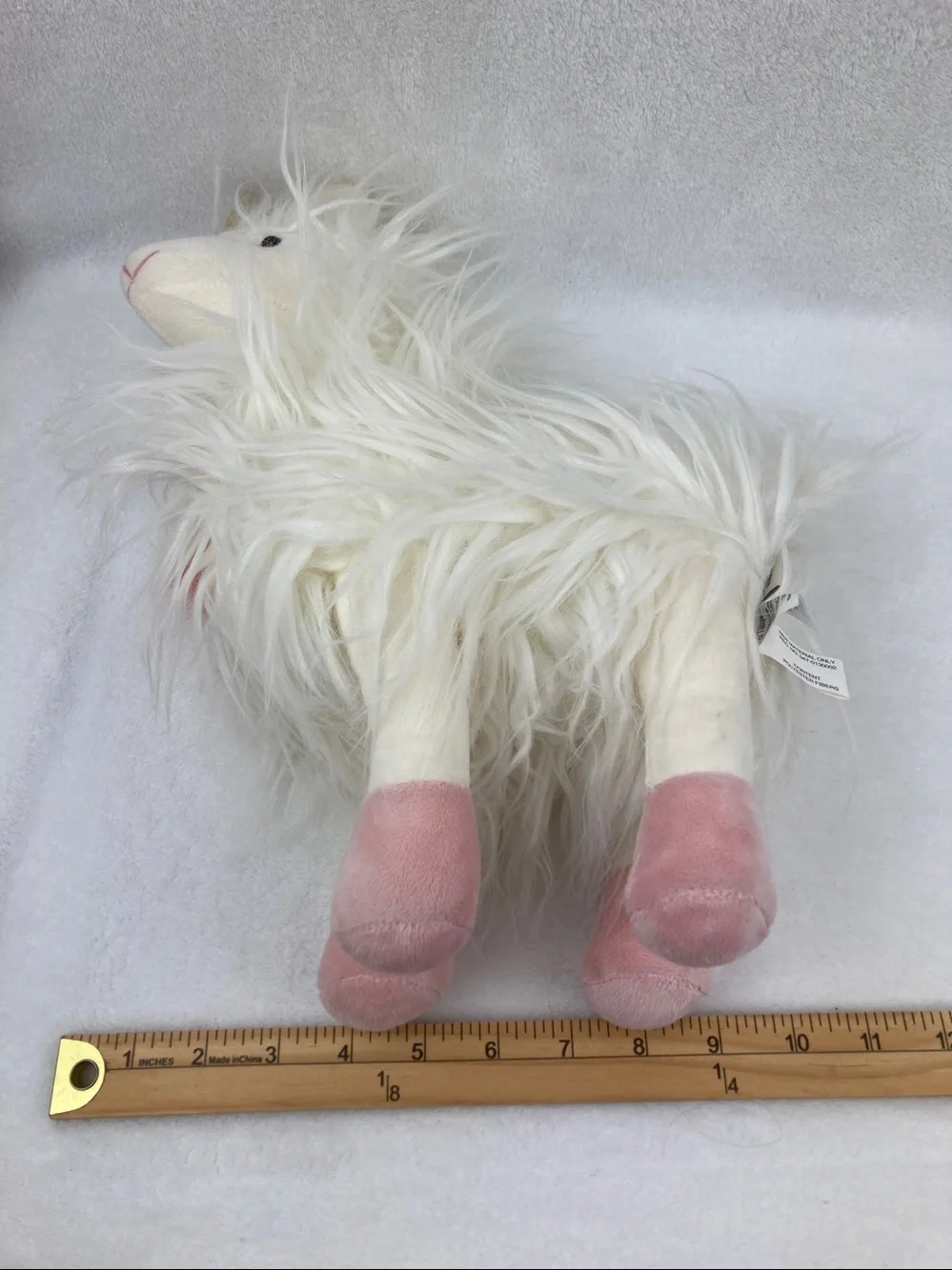 PIER 1 Llamacorn Stuffed Plush Animal Giselle Furry Llama & Unicorn White 16”